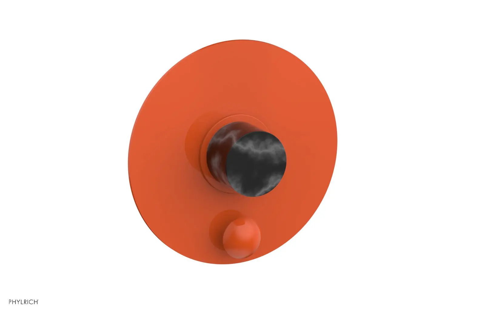 Phylrich BASIC II Pressure Balance Shower Plate with Diverter and Handle Trim Set - Black Marble by Phylrich