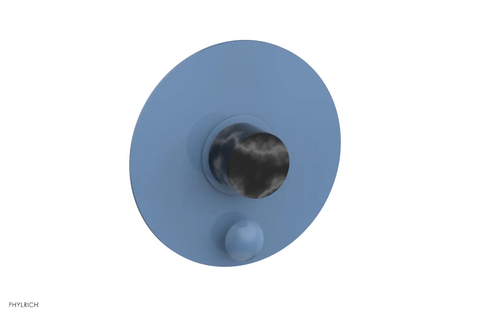 Phylrich BASIC II Pressure Balance Shower Plate with Diverter and Handle Trim Set - Black Marble by Phylrich