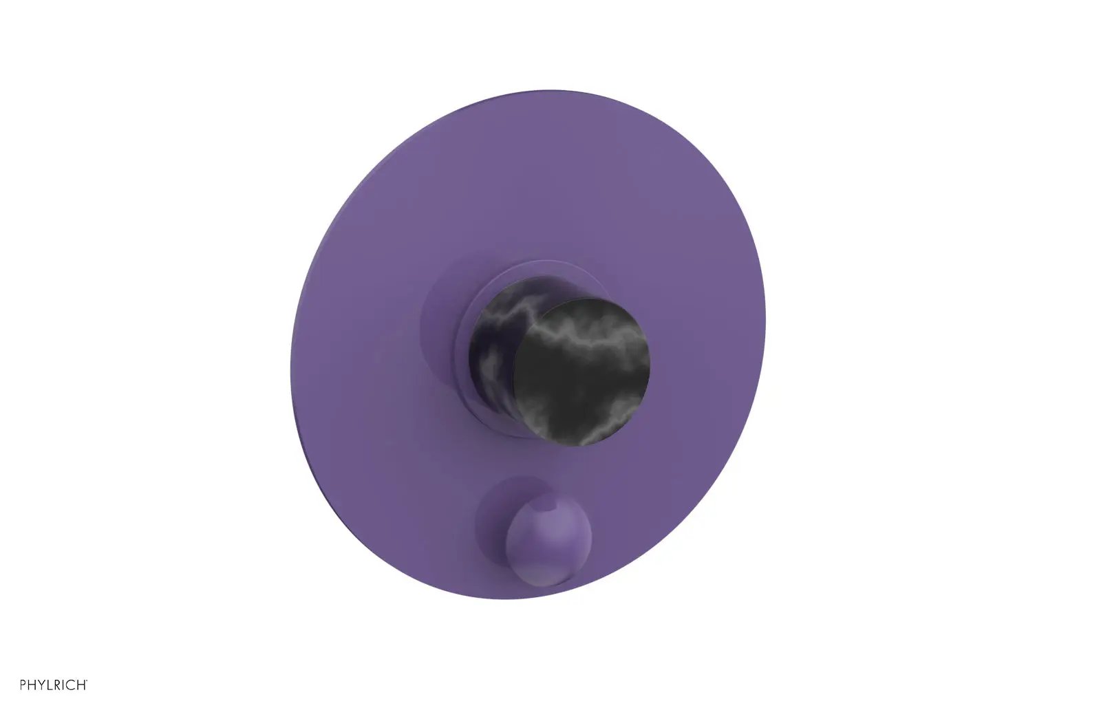 Phylrich BASIC II Pressure Balance Shower Plate with Diverter and Handle Trim Set - Black Marble by Phylrich