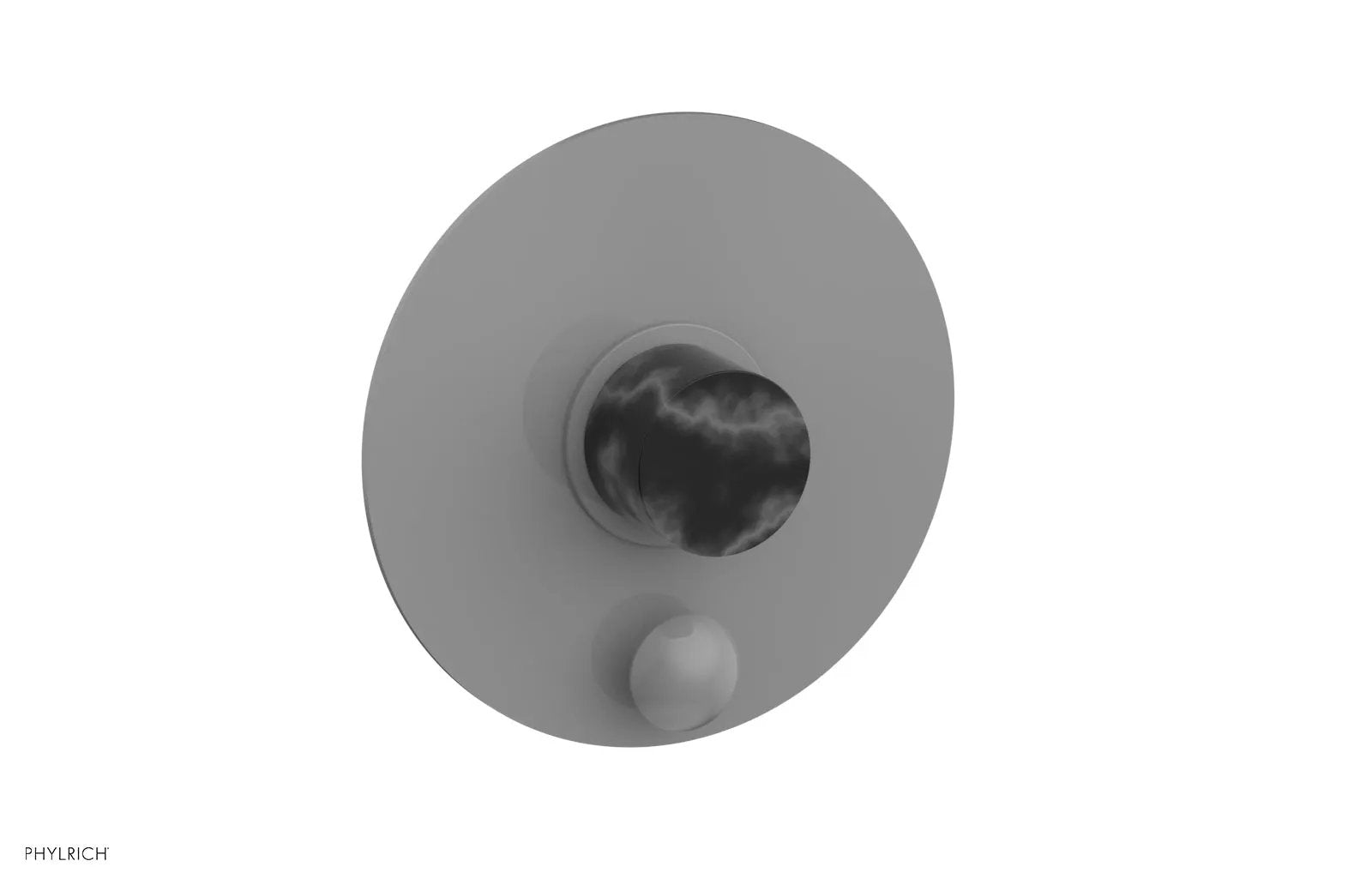 Phylrich BASIC II Pressure Balance Shower Plate with Diverter and Handle Trim Set - Black Marble by Phylrich