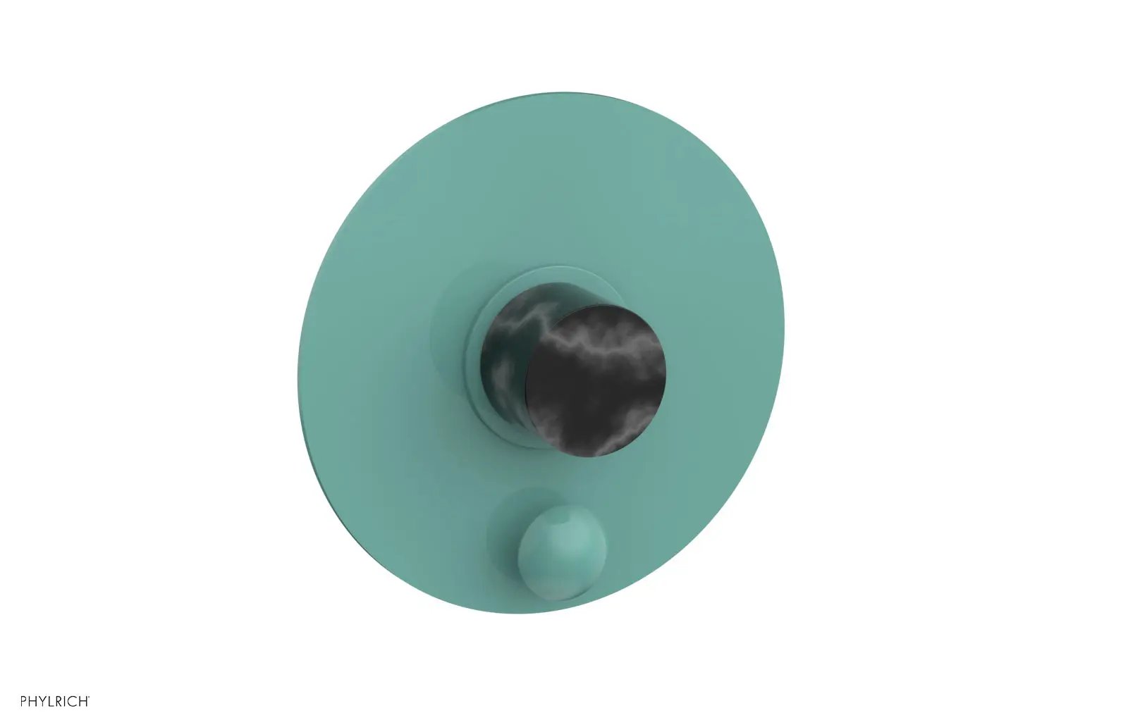 Phylrich BASIC II Pressure Balance Shower Plate with Diverter and Handle Trim Set - Black Marble by Phylrich