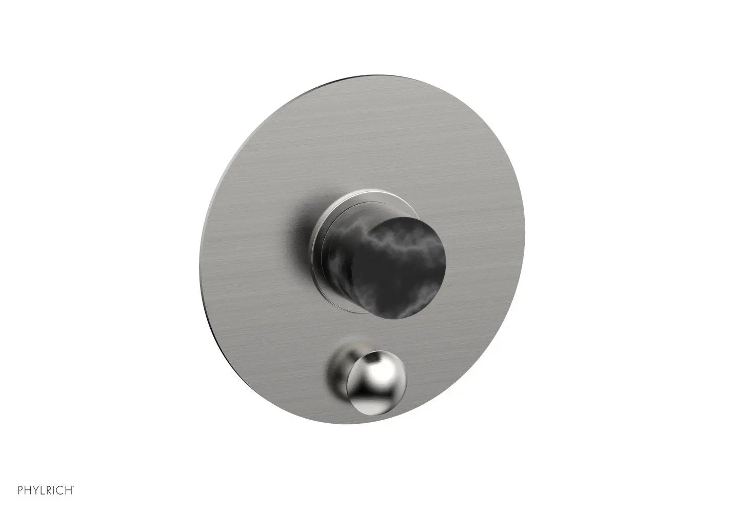 Phylrich BASIC II Pressure Balance Shower Plate with Diverter and Handle Trim Set - Black Marble by Phylrich