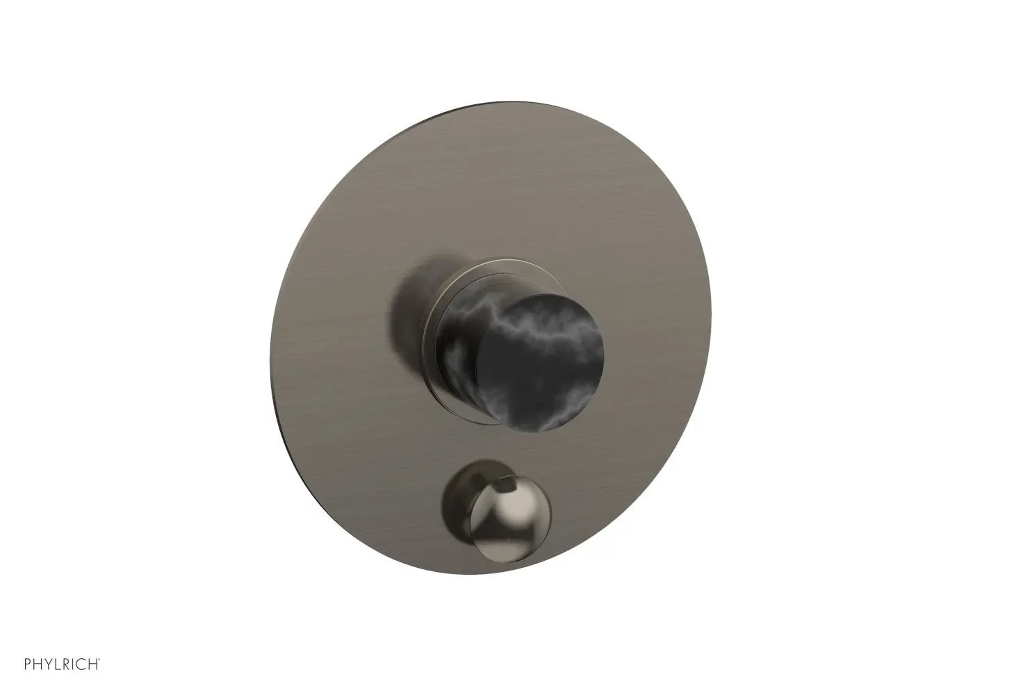 Phylrich BASIC II Pressure Balance Shower Plate with Diverter and Handle Trim Set - Black Marble by Phylrich