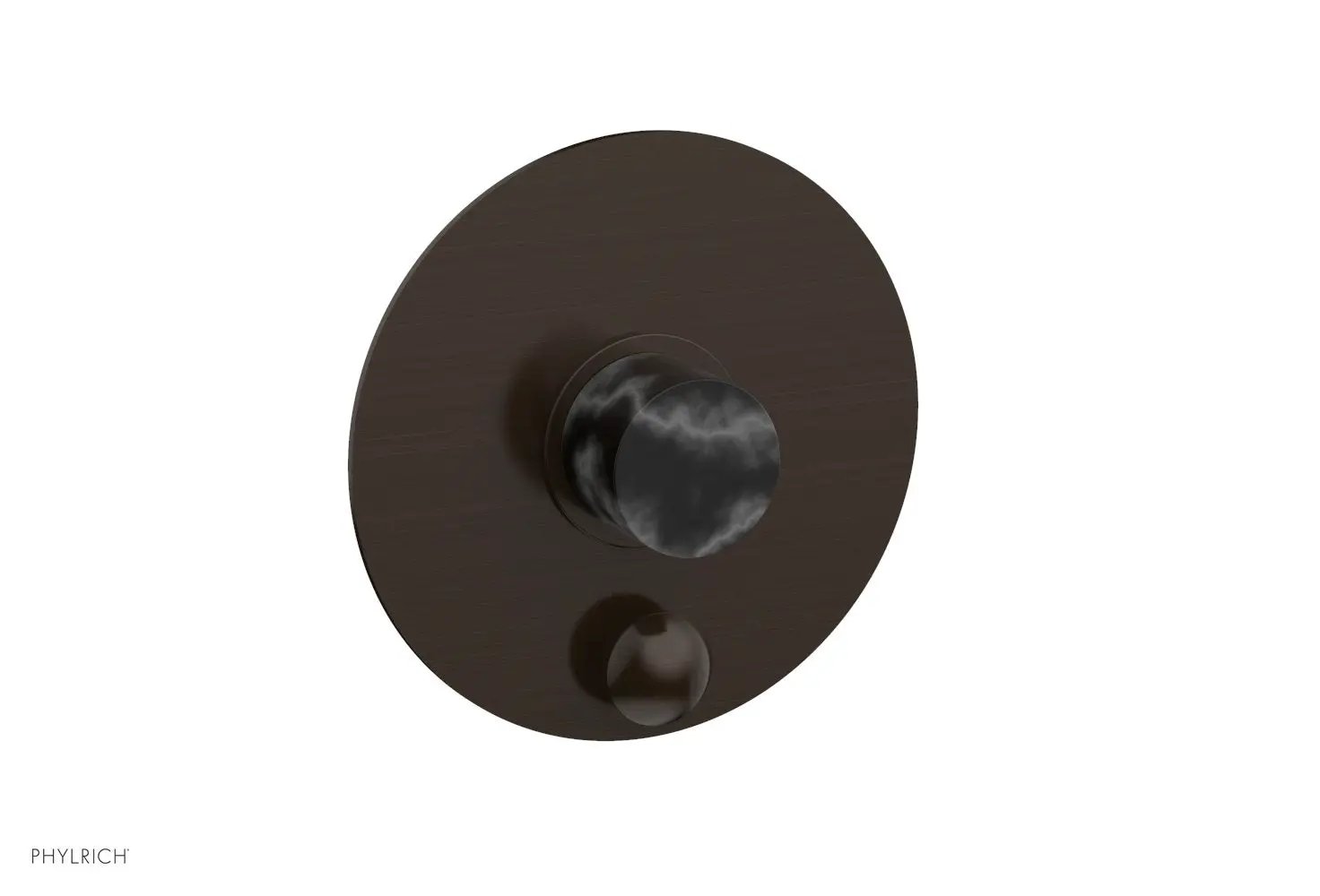 Phylrich BASIC II Pressure Balance Shower Plate with Diverter and Handle Trim Set - Black Marble by Phylrich