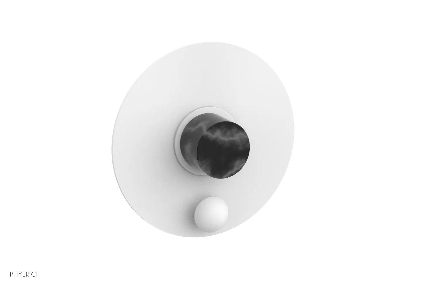 Phylrich BASIC II Pressure Balance Shower Plate with Diverter and Handle Trim Set - Black Marble by Phylrich