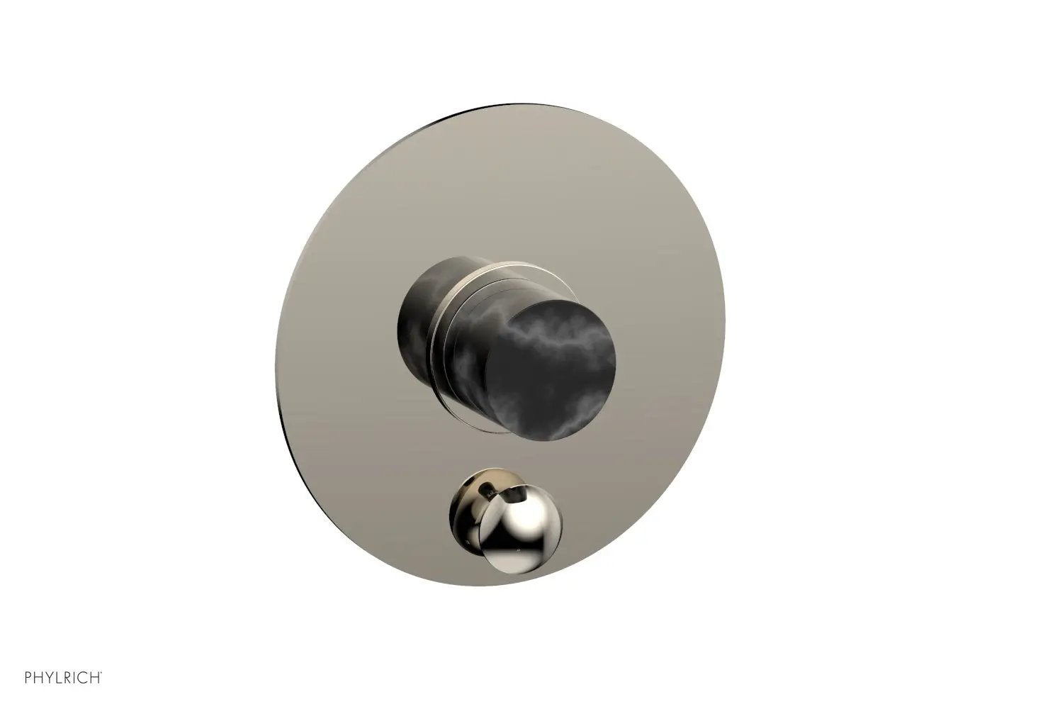Phylrich BASIC II Pressure Balance Shower Plate with Diverter and Handle Trim Set - Black Marble by Phylrich