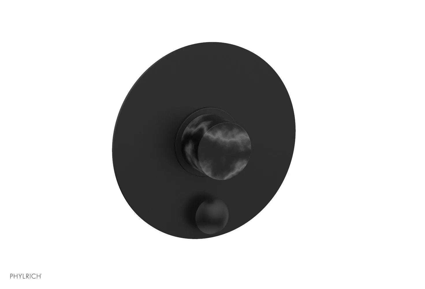 Phylrich BASIC II Pressure Balance Shower Plate with Diverter and Handle Trim Set - Black Marble by Phylrich