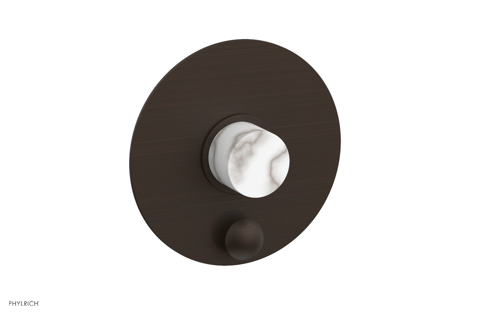 Phylrich BASIC II Pressure Balance Shower Plate with Diverter and Handle Trim Set - White Marble