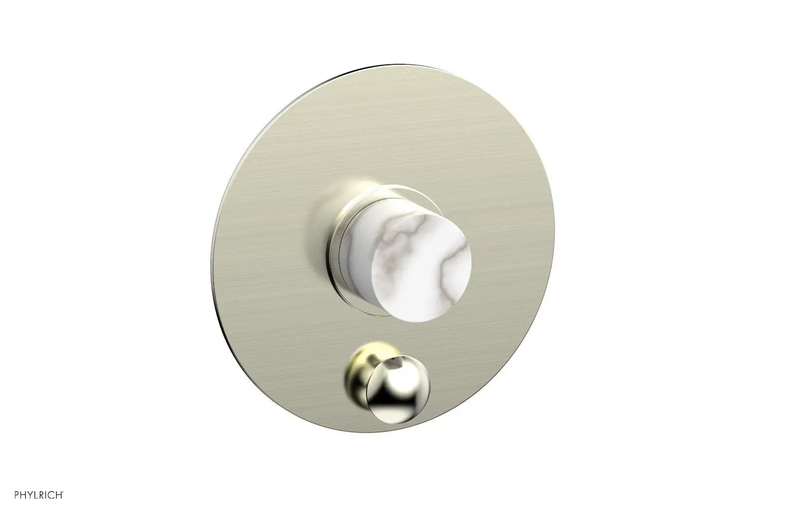 Phylrich BASIC II Pressure Balance Shower Plate with Diverter and Handle Trim Set - White Marble by Phylrich