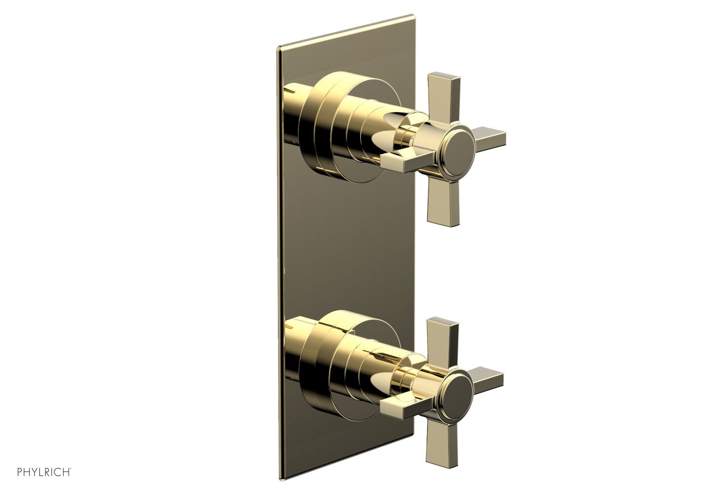 Phylrich BASIC 1/2" Thermostatic Valve with Volume Control or Diverter Blade Cross Handles