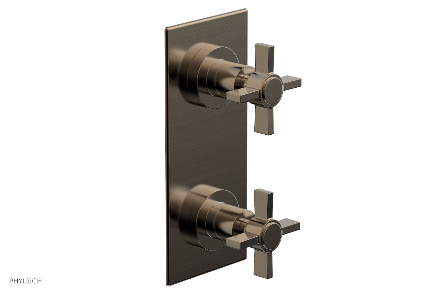 Phylrich BASIC 1/2" Thermostatic Valve with Volume Control or Diverter Blade Cross Handles