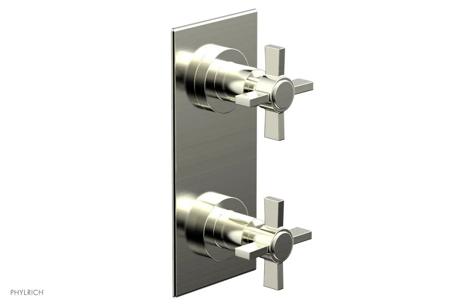 Phylrich BASIC 1/2" Thermostatic Valve with Volume Control or Diverter Blade Cross Handles by Phylrich