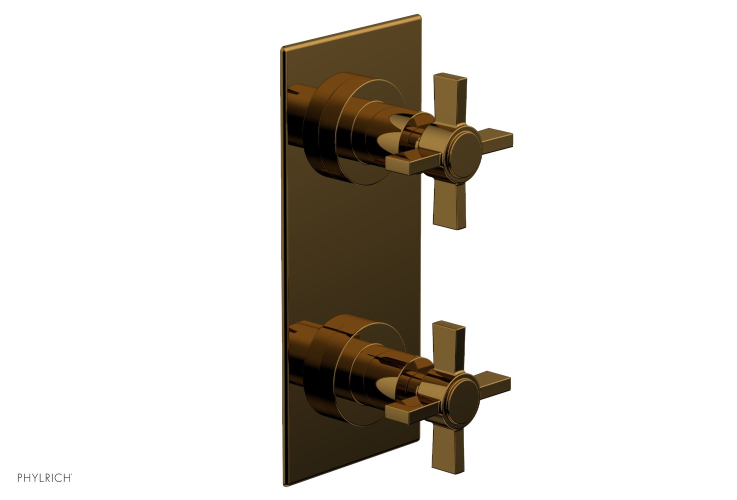 Phylrich BASIC 1/2" Thermostatic Valve with Volume Control or Diverter Blade Cross Handles