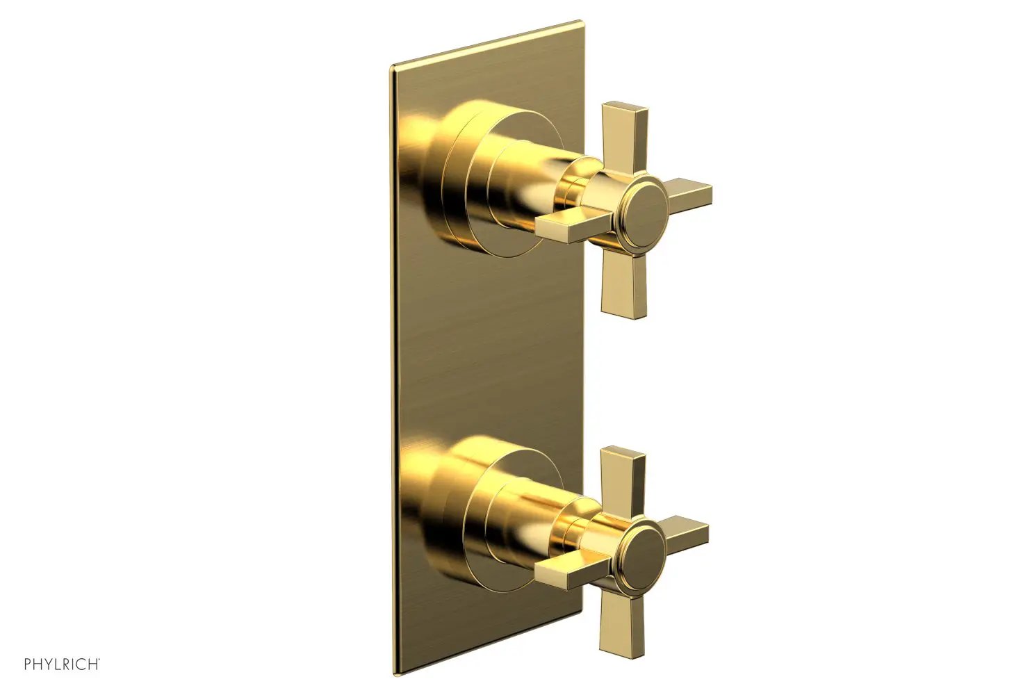 Phylrich BASIC 1/2" Thermostatic Valve with Volume Control or Diverter Blade Cross Handles by Phylrich