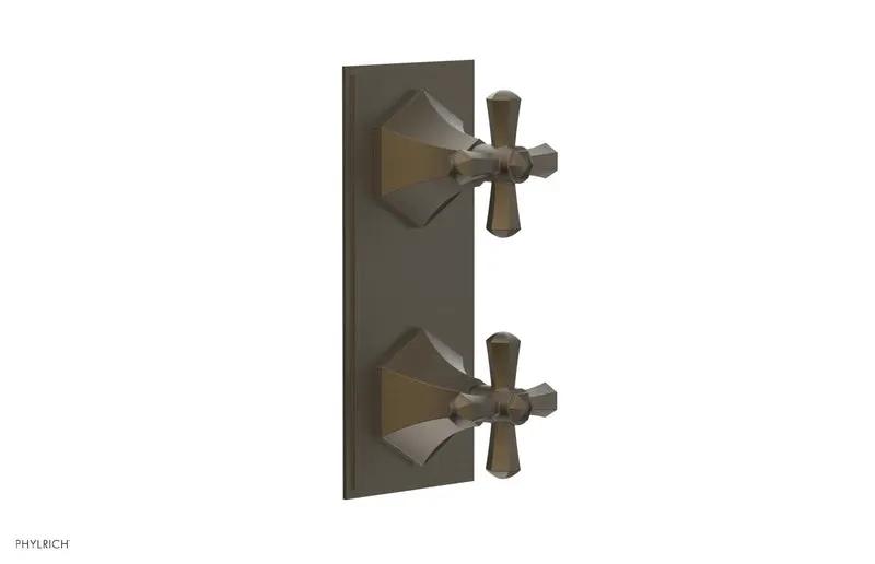 Phylrich LE VERRE & LA CROSSE Thermostatic Valve with Volume Control or Diverter - Cross Handles by Phylrich
