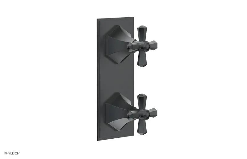 Phylrich LE VERRE & LA CROSSE Thermostatic Valve with Volume Control or Diverter - Cross Handles by Phylrich