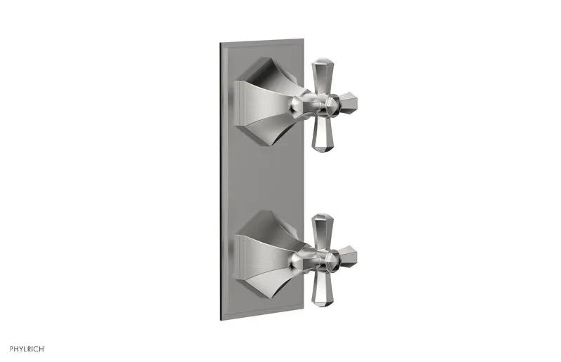 Phylrich LE VERRE & LA CROSSE Thermostatic Valve with Volume Control or Diverter - Cross Handles by Phylrich