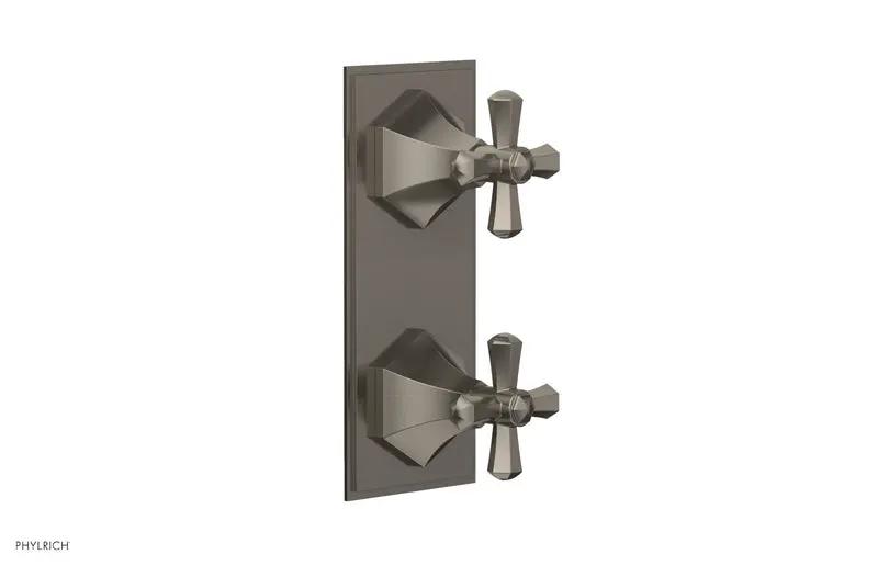 Phylrich LE VERRE & LA CROSSE Thermostatic Valve with Volume Control or Diverter - Cross Handles by Phylrich