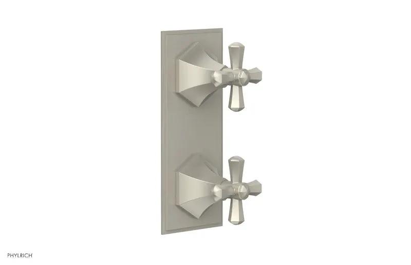 Phylrich LE VERRE & LA CROSSE Thermostatic Valve with Volume Control or Diverter - Cross Handles by Phylrich