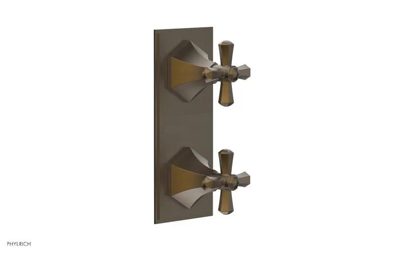 Phylrich LE VERRE & LA CROSSE Thermostatic Valve with Volume Control or Diverter - Cross Handles by Phylrich