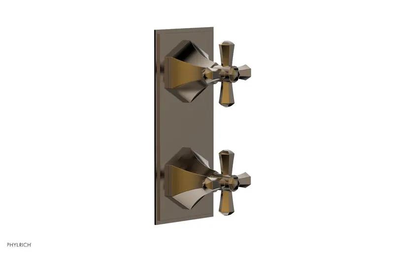 Phylrich LE VERRE & LA CROSSE Thermostatic Valve with Volume Control or Diverter - Cross Handles by Phylrich