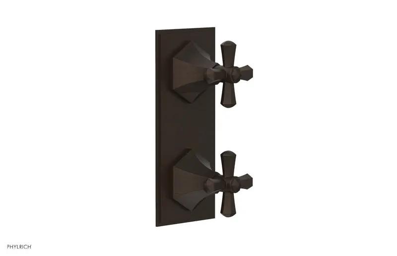Phylrich LE VERRE & LA CROSSE Thermostatic Valve with Volume Control or Diverter - Cross Handles by Phylrich