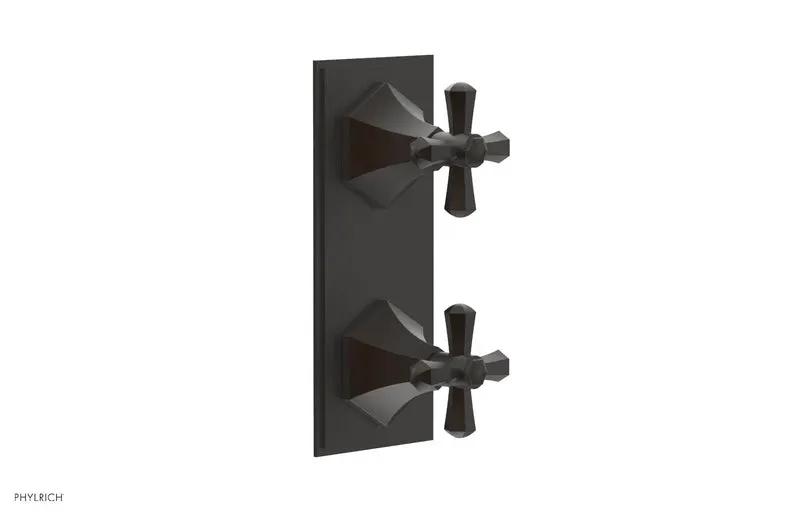 Phylrich LE VERRE & LA CROSSE Thermostatic Valve with Volume Control or Diverter - Cross Handles by Phylrich