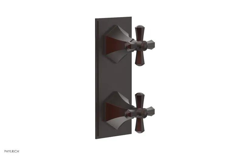 Phylrich LE VERRE & LA CROSSE Thermostatic Valve with Volume Control or Diverter - Cross Handles by Phylrich
