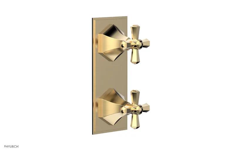 Phylrich LE VERRE & LA CROSSE Thermostatic Valve with Volume Control or Diverter - Cross Handles by Phylrich