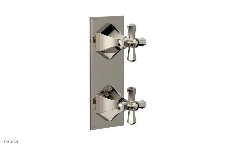 Phylrich LE VERRE & LA CROSSE Thermostatic Valve with Volume Control or Diverter - Cross Handles by Phylrich
