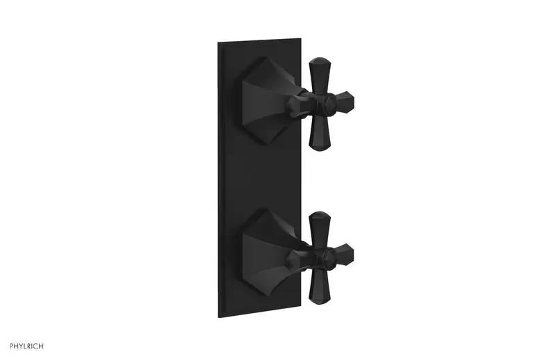 Phylrich LE VERRE & LA CROSSE Thermostatic Valve with Volume Control or Diverter - Cross Handles by Phylrich
