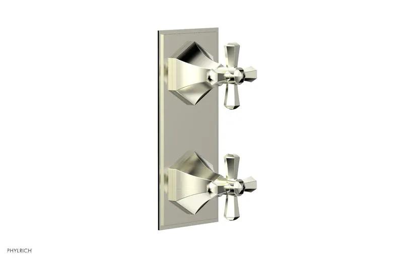 Phylrich LE VERRE & LA CROSSE Thermostatic Valve with Volume Control or Diverter - Cross Handles by Phylrich