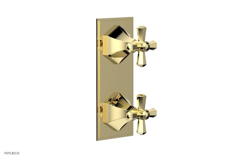 Phylrich LE VERRE & LA CROSSE Thermostatic Valve with Volume Control or Diverter - Cross Handles by Phylrich