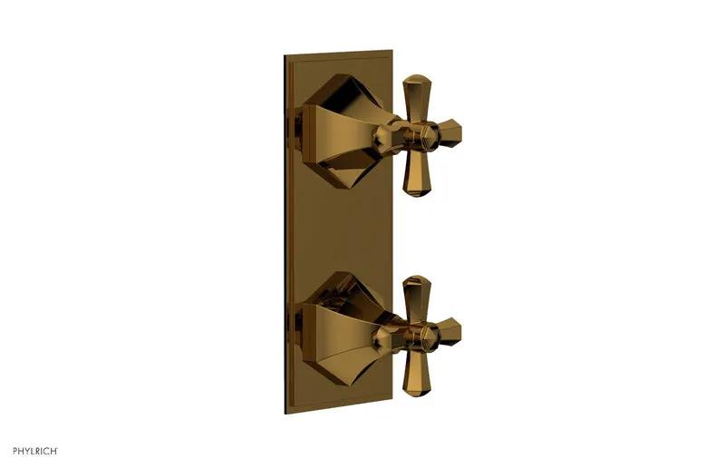 Phylrich LE VERRE & LA CROSSE Thermostatic Valve with Volume Control or Diverter - Cross Handles by Phylrich