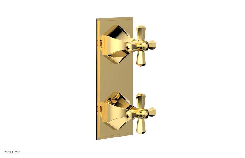 Phylrich LE VERRE & LA CROSSE Thermostatic Valve with Volume Control or Diverter - Cross Handles by Phylrich