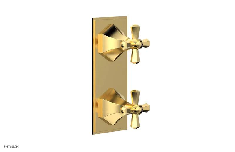Phylrich LE VERRE & LA CROSSE Thermostatic Valve with Volume Control or Diverter - Cross Handles by Phylrich