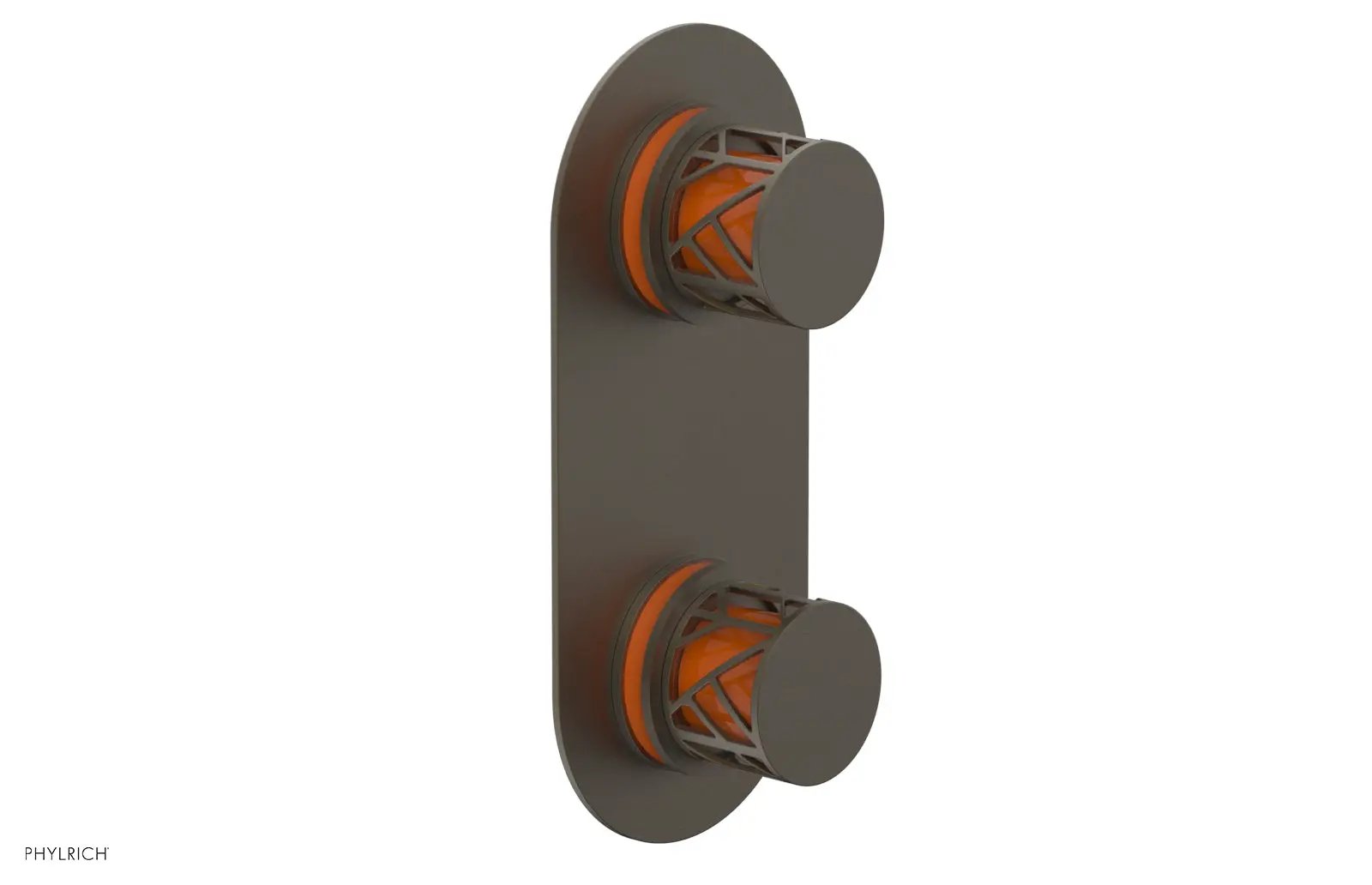 Phylrich JOLIE Thermostatic Valve with Volume Control or Diverter with "Orange" Accents by Phylrich