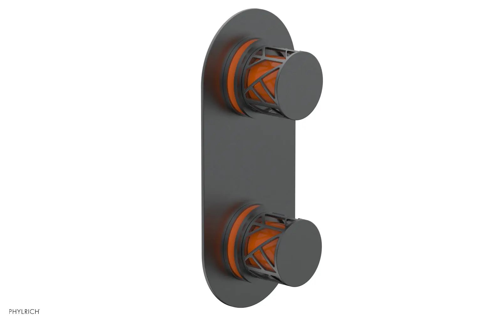 Phylrich JOLIE Thermostatic Valve with Volume Control or Diverter with "Orange" Accents by Phylrich