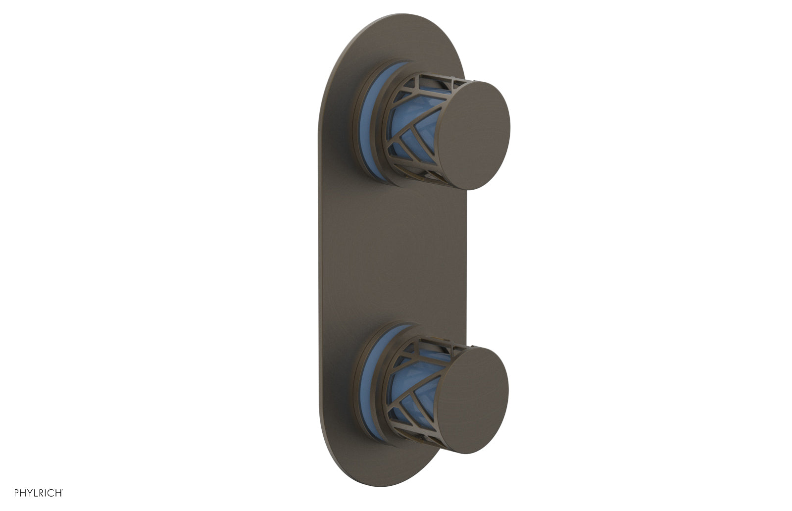 Phylrich JOLIE Thermostatic Valve with Volume Control or Diverter with "Light Blue" Accents