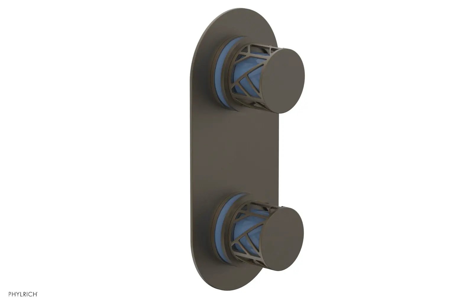 Phylrich JOLIE Thermostatic Valve with Volume Control or Diverter with "Light Blue" Accents by Phylrich
