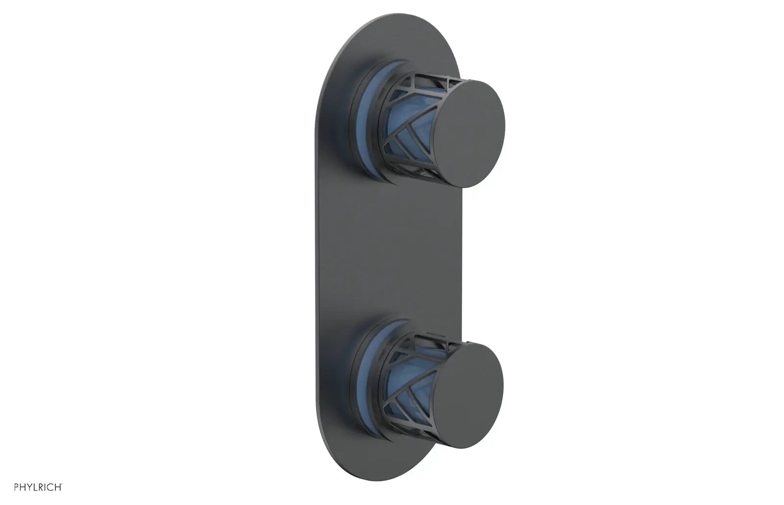 Phylrich JOLIE Thermostatic Valve with Volume Control or Diverter with "Light Blue" Accents by Phylrich