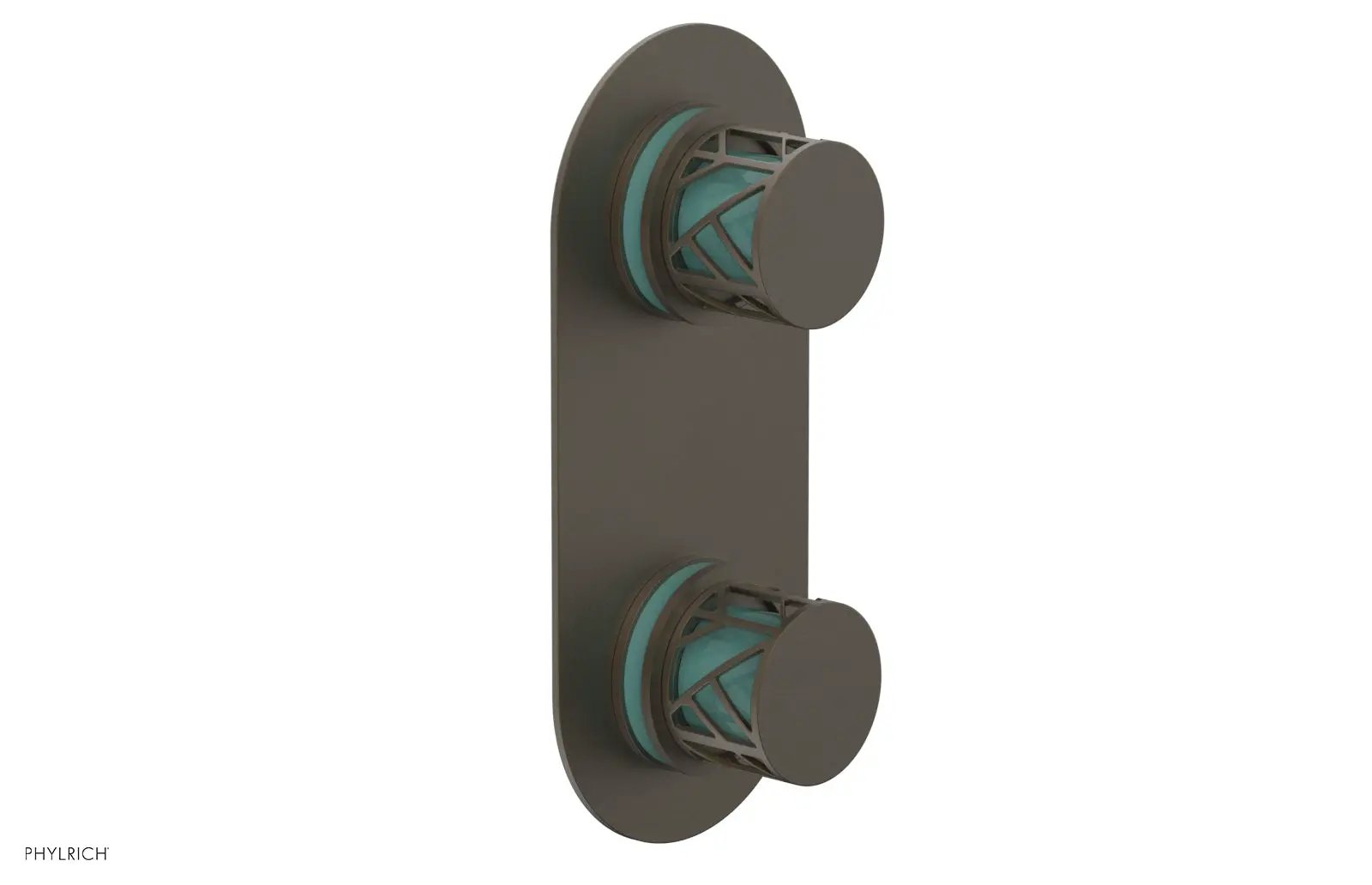 Phylrich JOLIE Thermostatic Valve with Volume Control or Diverter with "Turquoise" Accents by Phylrich