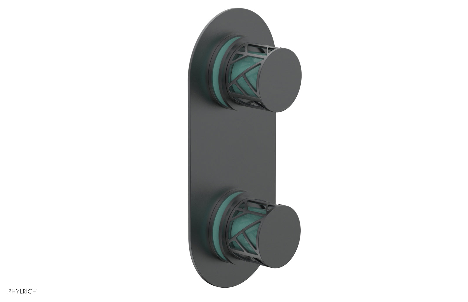 Phylrich JOLIE Thermostatic Valve with Volume Control or Diverter with "Turquoise" Accents
