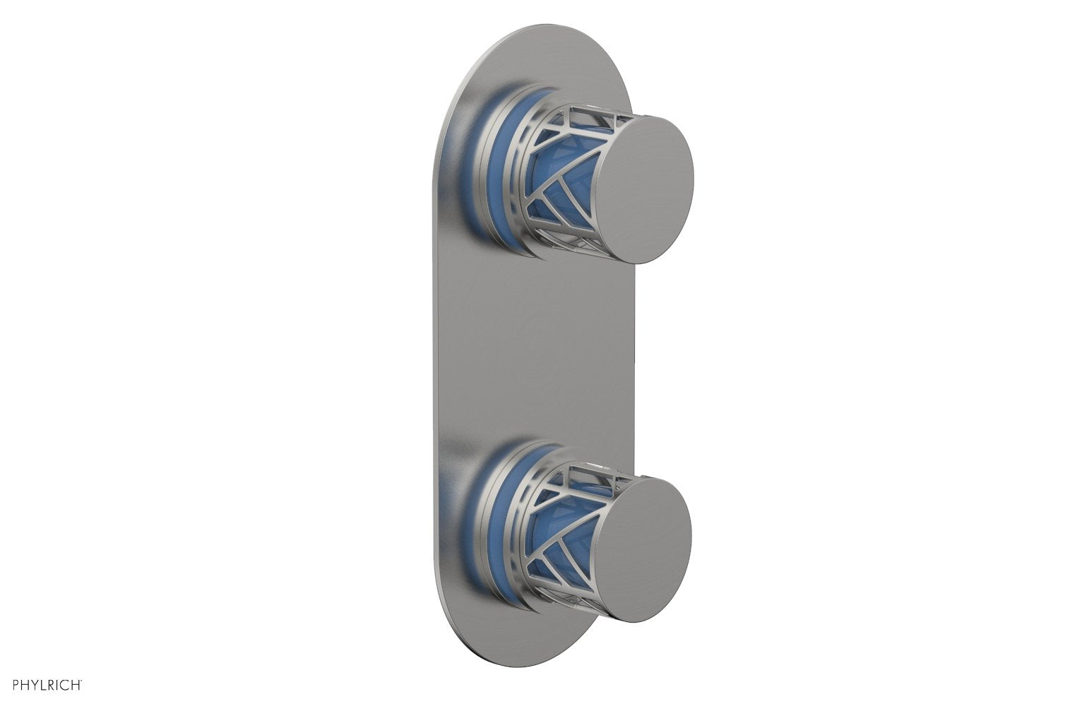 Phylrich JOLIE Thermostatic Valve with Volume Control or Diverter with "Light Blue" Accents