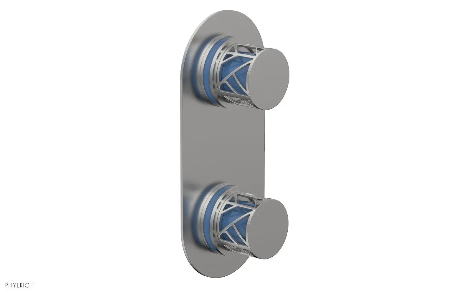 Phylrich JOLIE Thermostatic Valve with Volume Control or Diverter with "Light Blue" Accents by Phylrich