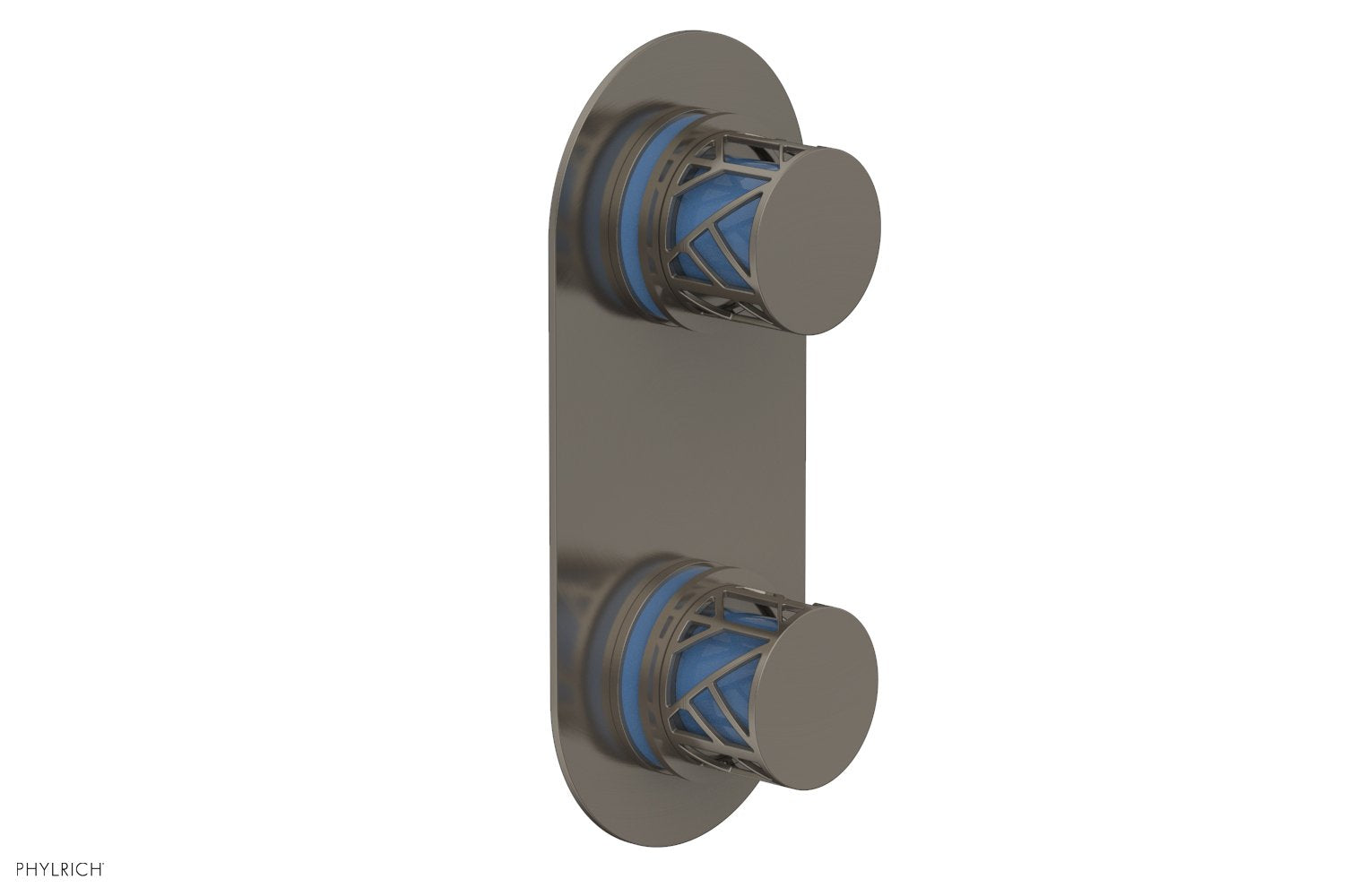 Phylrich JOLIE Thermostatic Valve with Volume Control or Diverter with "Light Blue" Accents