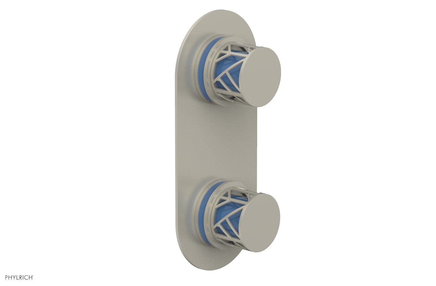Phylrich JOLIE Thermostatic Valve with Volume Control or Diverter with "Light Blue" Accents