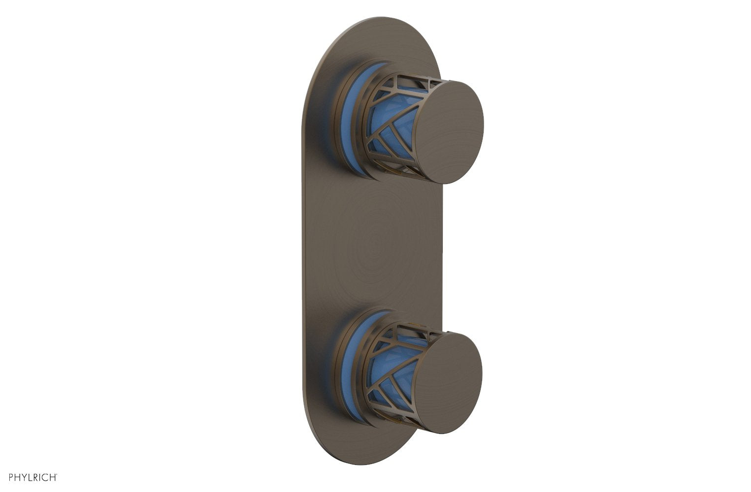 Phylrich JOLIE Thermostatic Valve with Volume Control or Diverter with "Light Blue" Accents