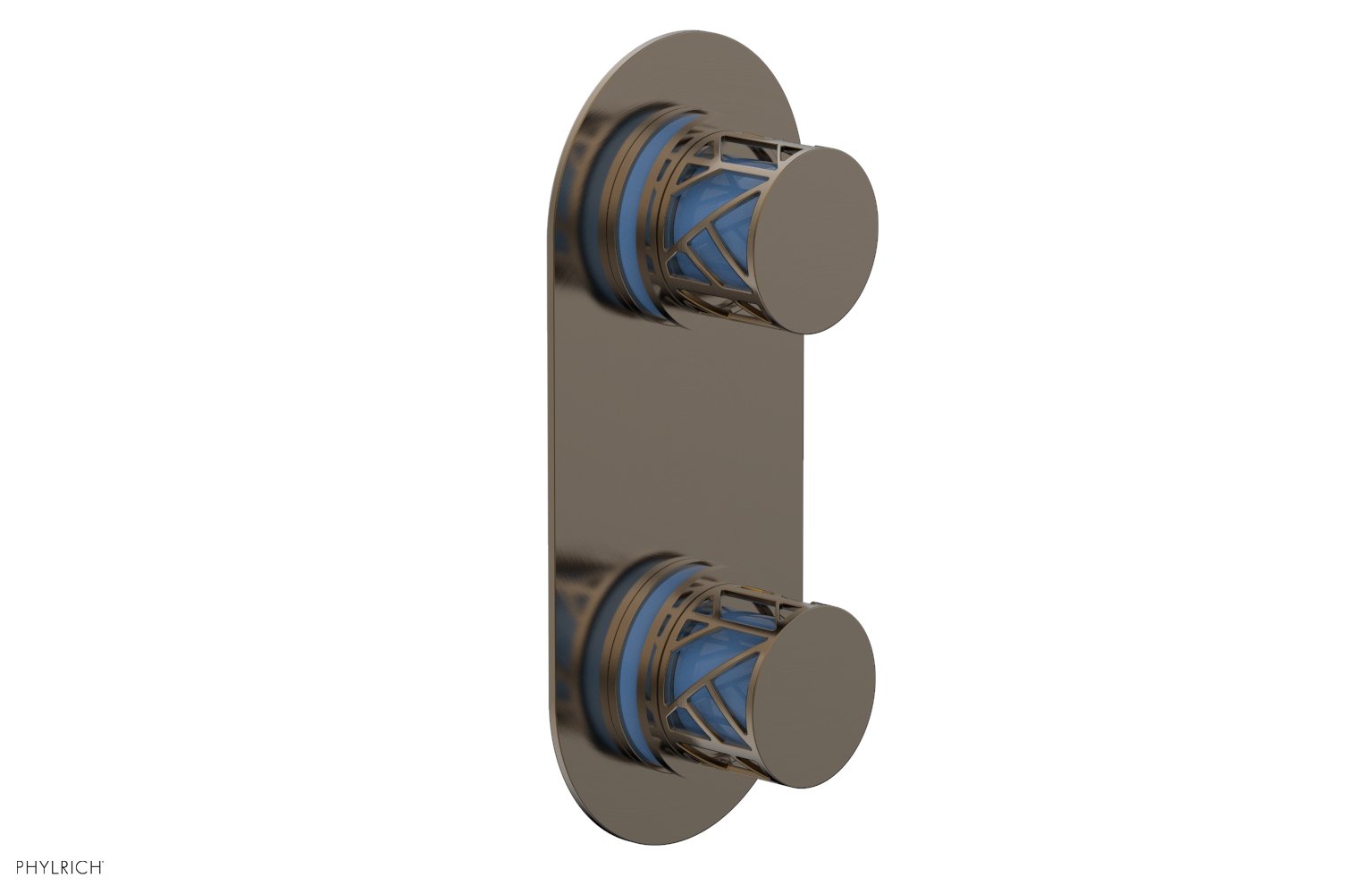 Phylrich JOLIE Thermostatic Valve with Volume Control or Diverter with "Light Blue" Accents