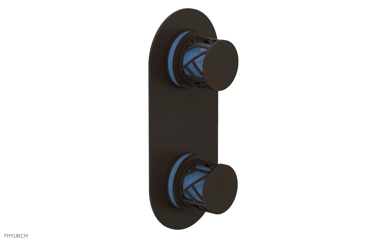 Phylrich JOLIE Thermostatic Valve with Volume Control or Diverter with "Light Blue" Accents by Phylrich